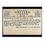 By Direct Wire From Western Union Post Card
