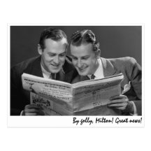 "By golly, Milton!! Great news!" Post Card
