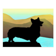 By The Sea Welsh Corgi Postcard