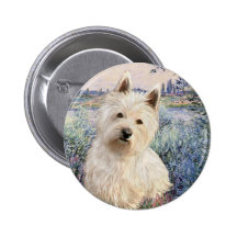 By the Seine - Westie 1 Pinback Buttons