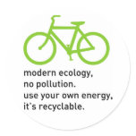 Bycicle: Modern Ecology Round Sticker