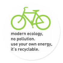 Bycicle: Modern Ecology Round Sticker