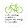 Bycicle: Modern Ecology Round Sticker