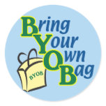 BYOB Bring Your Own Bag stickers