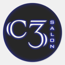 c3 salon logo round sticker