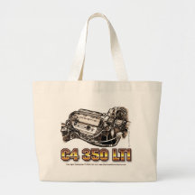 C4 350 LT1 Corvette Engine Tote Bags
