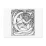 C-Art Nouveau Lady Intitial Postcard