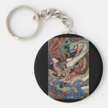 C. de peinture japonais 1800's porte-clef