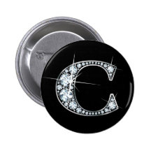 "C" Diamond Bling Button