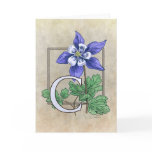 C for Columbines Flower Monogram Cards