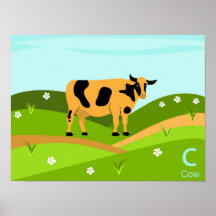 C for cow Poster