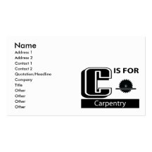 C Is For Carpentry Business Card Template