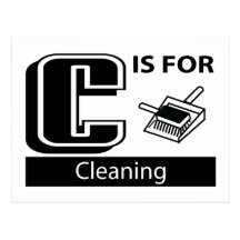 C Is For Cleaning Postcard