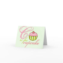 C Is For Cupcake Note Card
