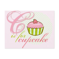 C Is For Cupcake Postcard