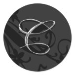 C Monogram Letter Wedding Envelope Seal Sticker
