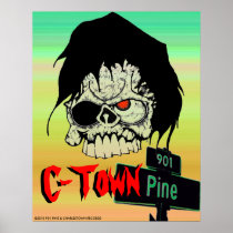 C-Town 901 Pine "AWOL Skull" Posters