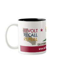 CA Tax Revolt 2009 Flag Drinkware Coffee Mugs