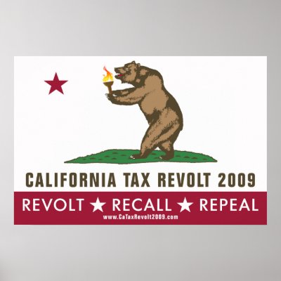 CA Tax Revolt 2009 Flag Poster by CATaxRevolt