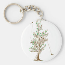 Cabane dans un arbre porte-clefs