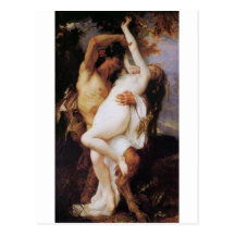 Cabanel  Alexandre  Nymphe  et  Satyr  1860 Postcards