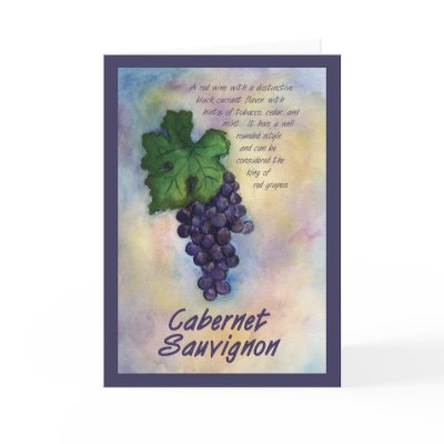 Cabernet Sauvignon Wine Grape Greeting Card by donnabellas