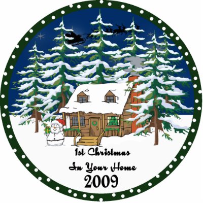 Cabin 1st Christmas In Your Home 09 Ornament Cut Out by freespiritdesigns