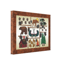 Cabin Fever Rustic Lodge Stretched Canvas Print