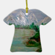 CABIN in the MOUNTAIN Christmas Tree Ornament