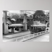 Cabin John Streetcar, 1930s Print