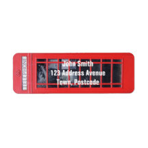 Cabine téléphonique rouge de Londres Étiquettes D’adresse Retour