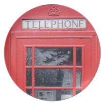 Cabine téléphonique rouge de Londres Assiettes