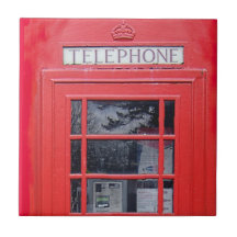 Cabine téléphonique rouge de Londres Carreau