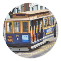 Cable Cars In San Francisco Round Sticker