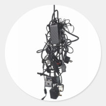 Câbles malpropres d'adaptateur de puissance autocollant rond