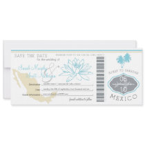 Cabo Save the Date Boarding Pass to Mexico Announcement