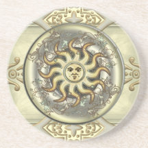 Caboteur céleste de grès de Sun Dessous De Verres
