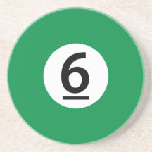 Caboteur de grès de boule de piscine du numéro six dessous de verre