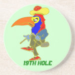 Caboteur drôle de boisson de golf d'oiseau fâché o dessous de verres