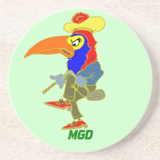 Caboteur drôle de monogramme de golf d'oiseau fâch dessous de verres