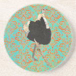 Caboteur fleuri de damassé d'autruche dessous de verres