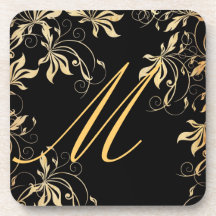 Caboteur réglé - monogramme d'or d'élégance dessous-de-verre