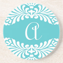 Caboteurs bleus de monogramme dessous de verre