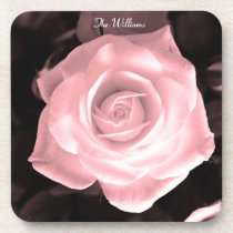 Caboteurs de fleur de rose blanc de sépia dessous de verre liège