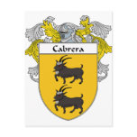 Cabrera Coat of Arms/Family Crest (Mantled) Post Card