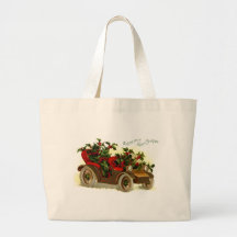 Cabriolet Filled With Holly Vintage Christmas Bags