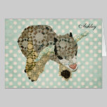 Cabrito Blue Polkadot Personalized Notecard cards