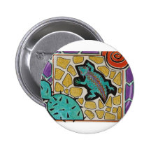 Cacti Lizard Pinback Buttons