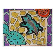 Cacti Lizard Post Cards