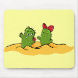 cactus flower love mousepad